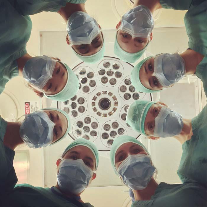 Healthcare researchers collaborating in a lab